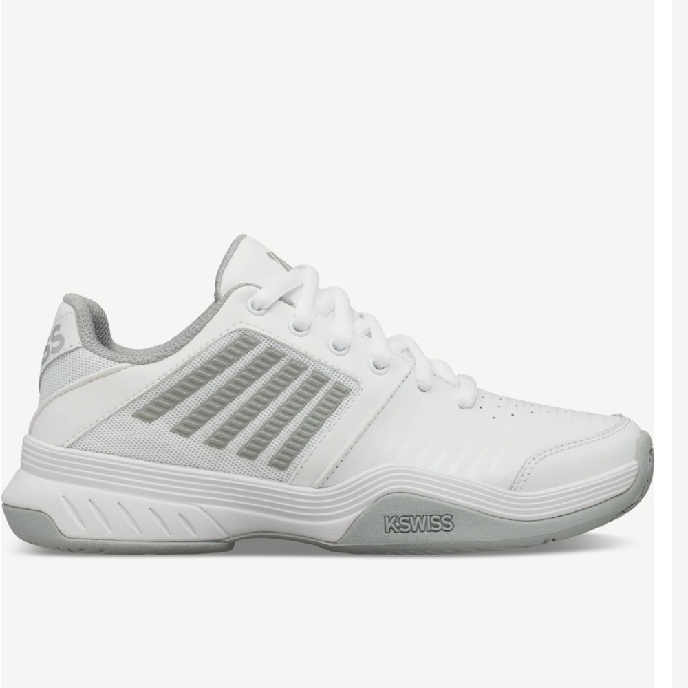 New in Box K-Swiss Court Express White and Silver Sneaker Tennis Shoe Women’s 11